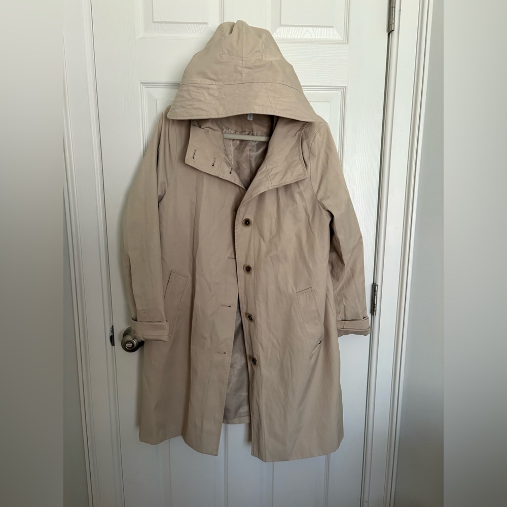 Calvin Klein Beige Hooded Trench Coat